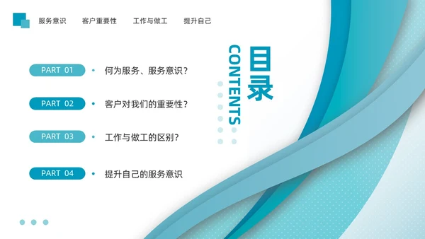 蓝色简约如何提高主动服务意识PPT模板宣传PPT动态PPT