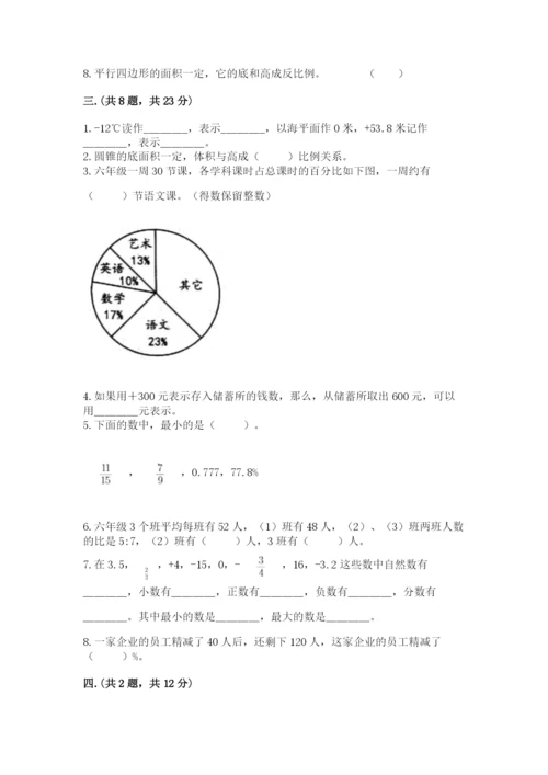 实用小学数学青岛版六年级下册期末测试卷精品（考点梳理）.docx
