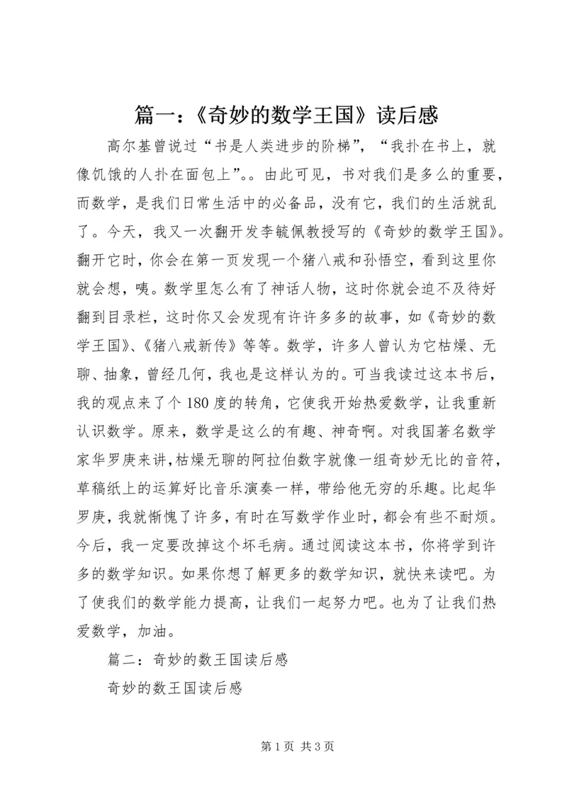 篇一：《奇妙的数学王国》读后感.docx