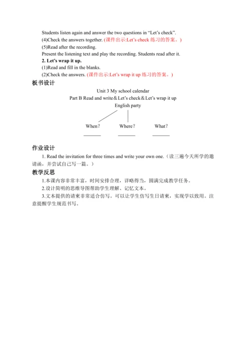 Unit 3 Lesson 6 Part B Read and write ＆ Let's chec