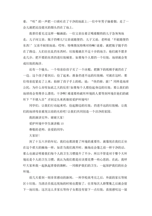 爱护环境中学生演讲稿10篇.docx