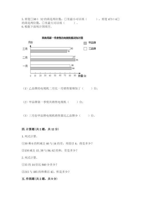 苏教版小学四年级上册数学期末试卷附答案（预热题）.docx