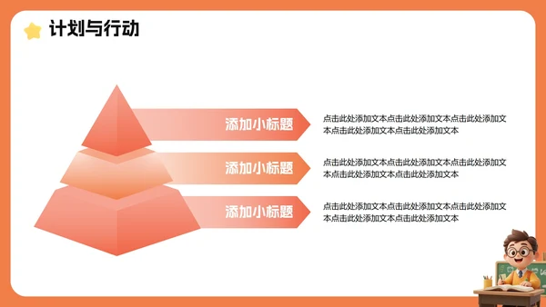 橙色3D卡通风班级班委班干部竞选PPT模板