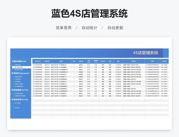 蓝色4S店管理系统