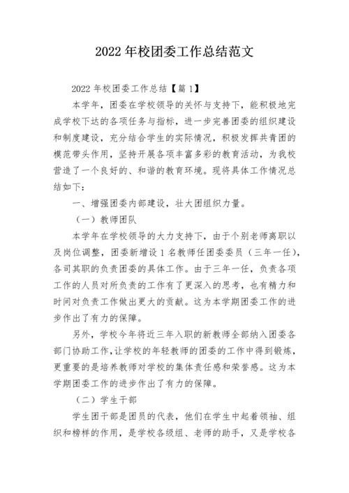 2022年校团委工作总结范文.docx