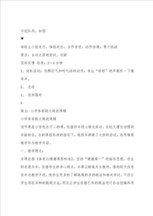 五年级体育跳双绳说课稿
