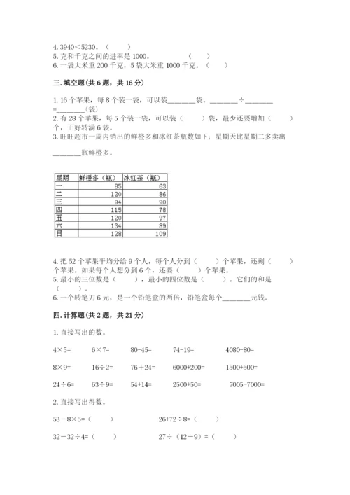 小学二年级下册数学期末测试卷附答案（突破训练）.docx