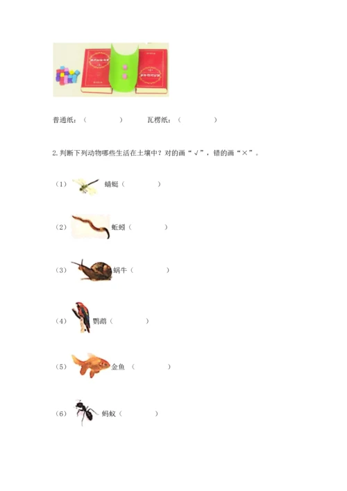 教科版二年级上册科学期末测试卷及一套答案.docx