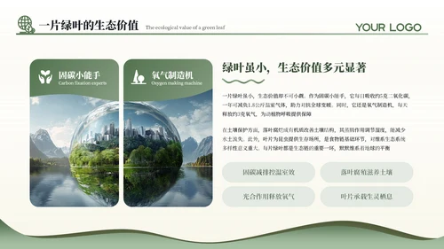 绿色商务风公益环保通用PPT模板