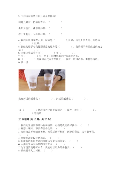 教科版二年级上册科学期末测试卷（典优）.docx