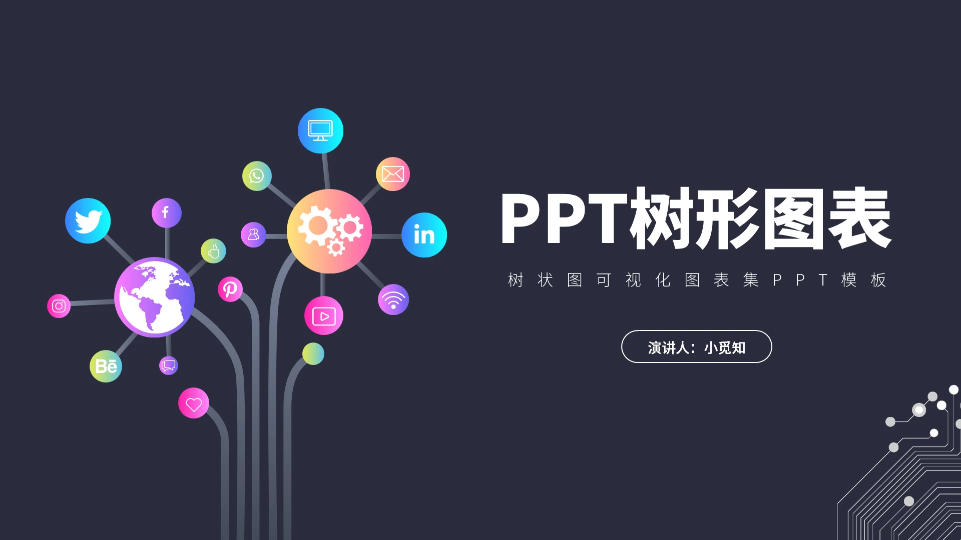 ppt树形创意分析图表