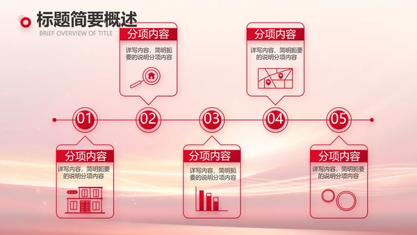 红色会议背景工作总结汇报动态PPT模板