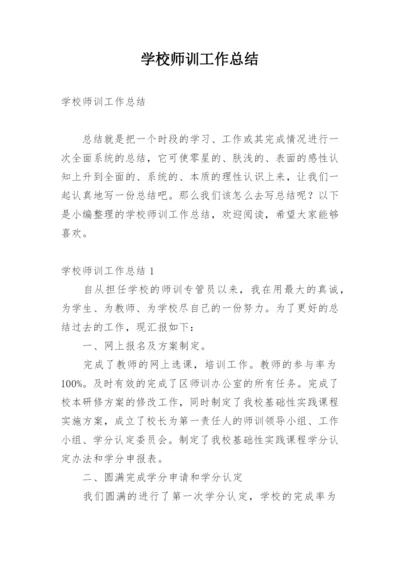 学校师训工作总结.docx