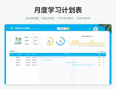月度学习计划表