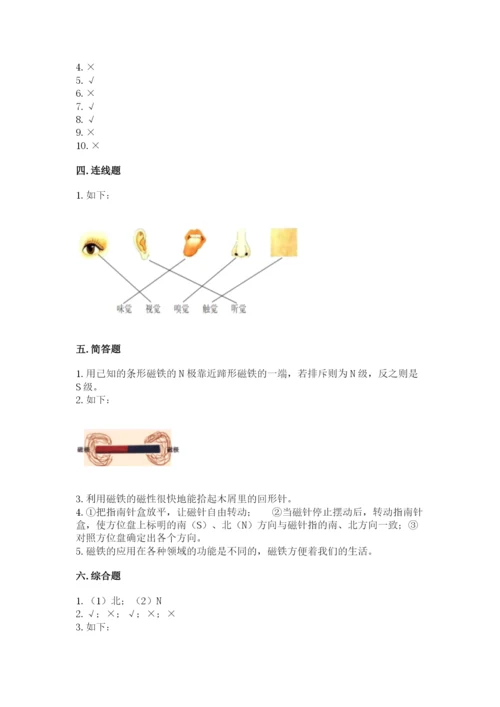 教科版二年级下册科学期末测试卷word.docx