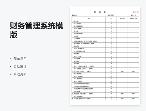 财务管理系统模版
