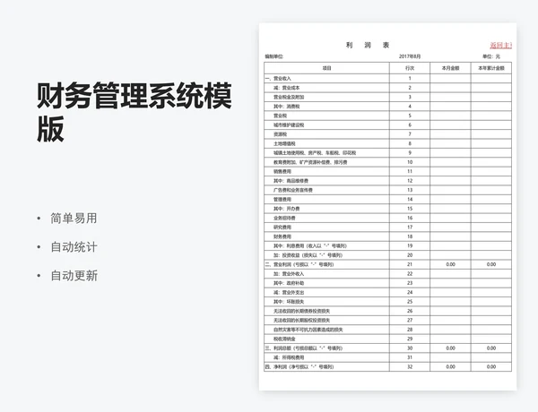 财务管理系统模版