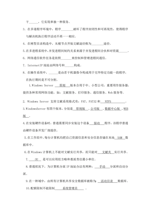 2021年网络操作系统考试试题库.docx