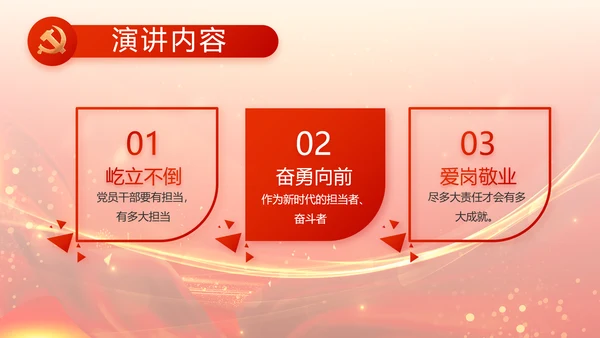 红色党建党支部述职报告动态PPT党课