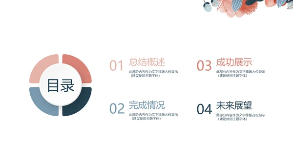 气质小清新微立体工作述职报告通用PPT动态模板