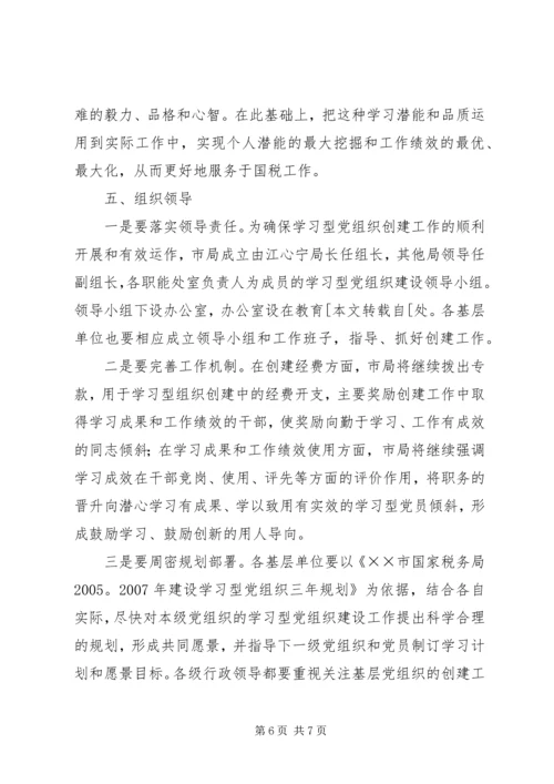 市国税局XX年XX年建设学习型党组织三年规划 (4).docx