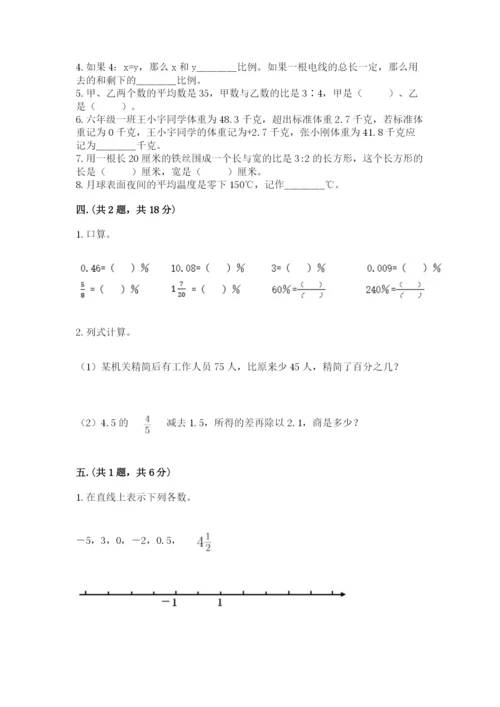 小学六年级数学期末自测题含答案【培优a卷】.docx