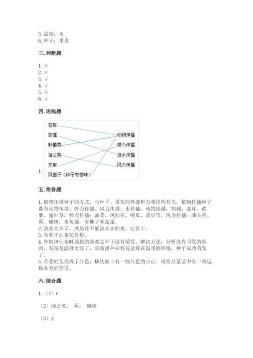 教科版四年级下册科学第一单元《植物的生长变化》测试卷精品（名师系列）.docx