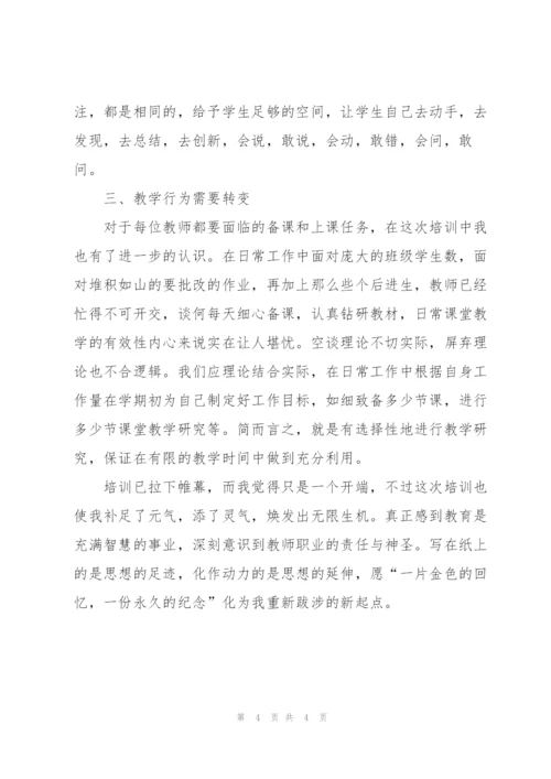 小学教师个人培训工作总结范文.docx