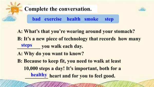 Module 5 Look after yourself Unit 3 Language in us