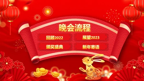 年会春节晚会开门红2023元旦新年PPT