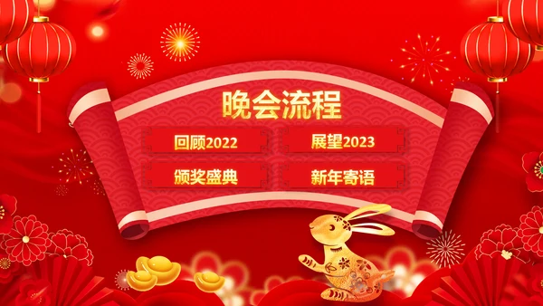 年会春节晚会开门红2023元旦新年PPT