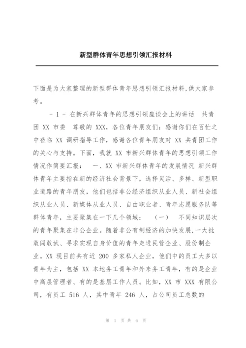 新型群体青年思想引领汇报材料.docx