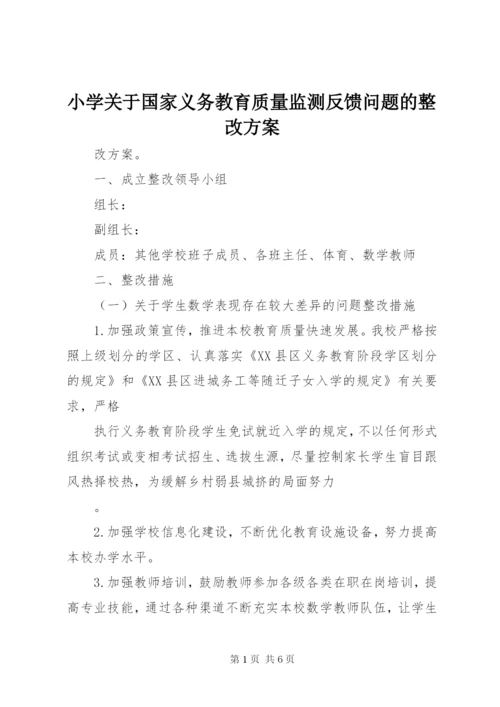 小学关于国家义务教育质量监测反馈问题的整改方案.docx