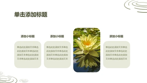 绿色简约荷花元素教育行业诗文教学PPT模板
