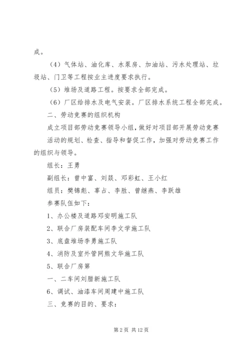 项目部关于劳动竞赛的实施方案 (3).docx