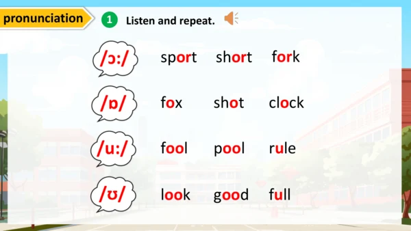 Unit 3 My School Section A 1a-pronunciation2 听说课课件