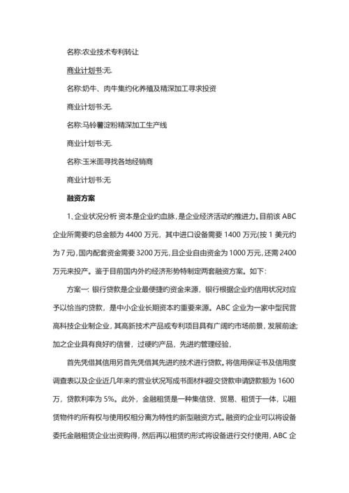 项目融资计划书通用.docx