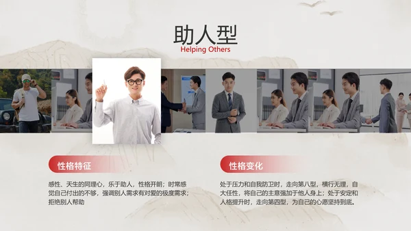 米色中国风企业员工心理洞察培训