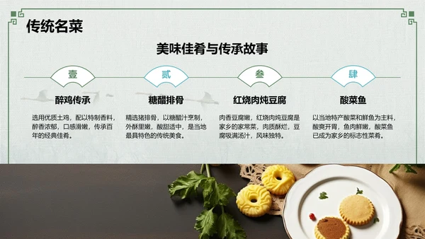 绿色摄影风我的家乡旅游景点推荐指南PPT模板