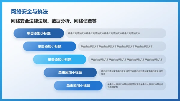 蓝色3D风公安技术类专业通用PPT模板