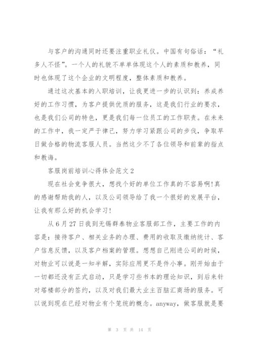 客服岗前培训心得体会范文.docx