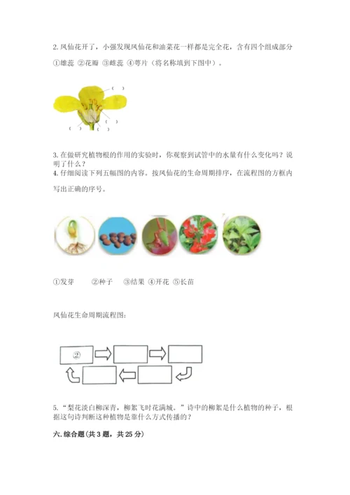 教科版四年级下册科学第一单元《植物的生长变化》测试卷及答案一套.docx