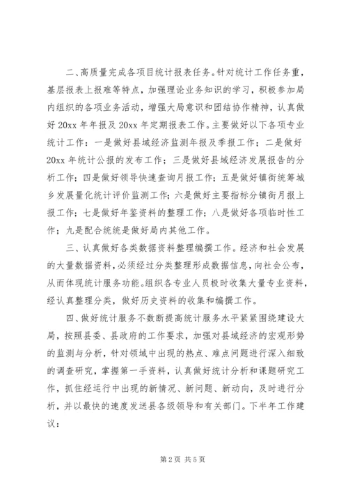 县统计局上半年工作报告.docx