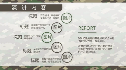 迷彩风部队连长述职报告PPT动态模板
