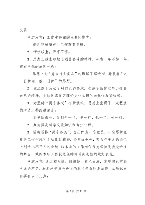 机关第二党支部关于召开专题组织生活会情况的报告 (3).docx