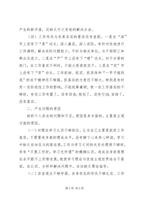 副乡长领导班子民主生活会发言提纲 (2).docx