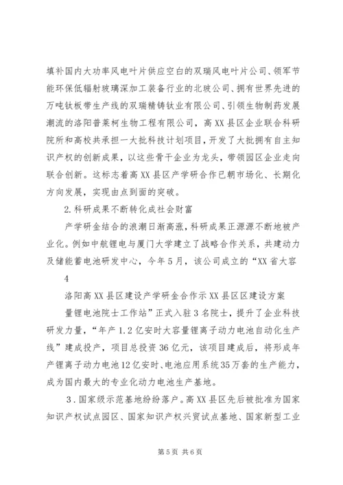 高XX县区建设产学研金合作示XX县区区建设方案.docx