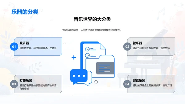 乐器世界探秘PPT模板