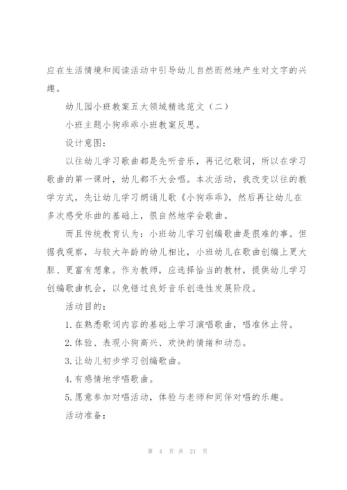幼儿园小班教案五大领域范文.docx