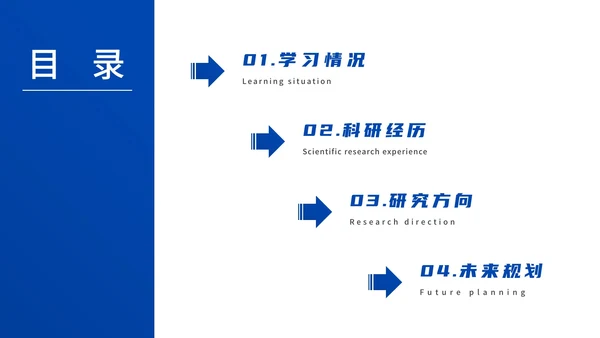 蓝色渐变简约学术风保研夏令营面试PPT模板
